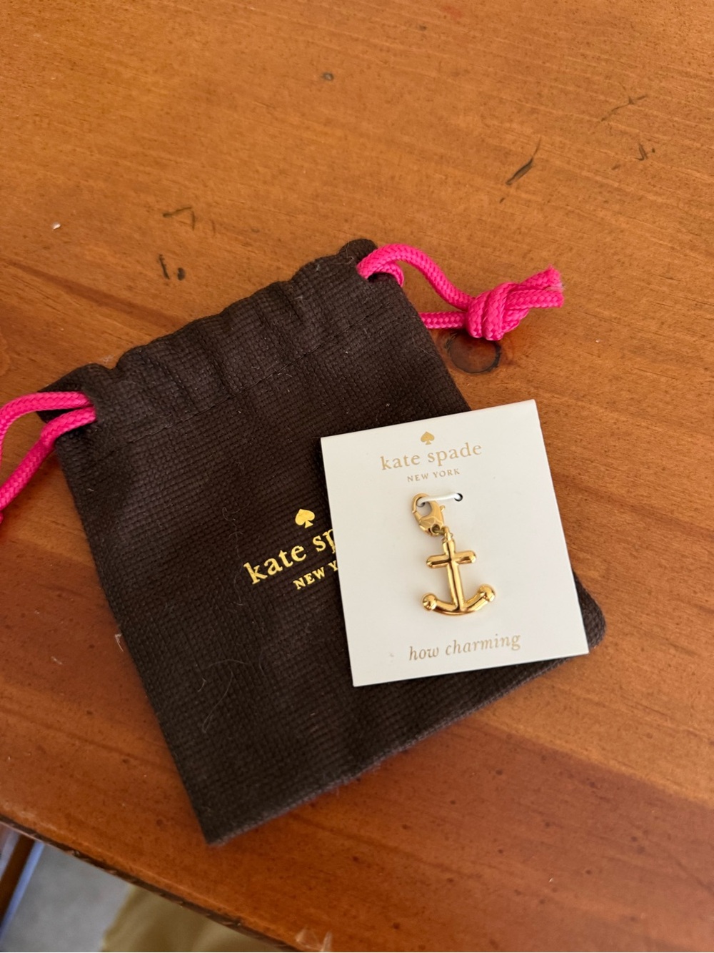 kate spade gold anchor charm -